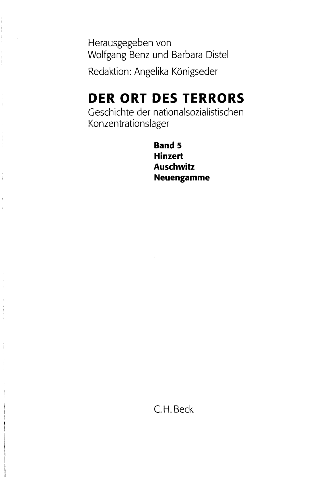 DER ORT DES TERRORS Geschichte Der Nationalsozialistischen Konzentrationslager