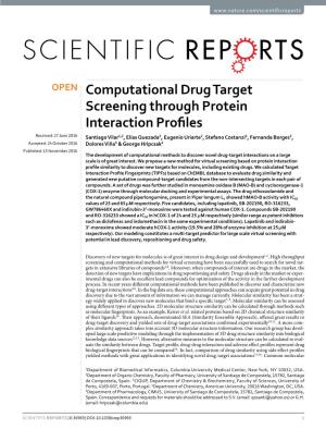 Computational Drug Target Screening Through Protein Interaction Profiles