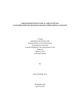 Targeted Killings in the Al-Aqsa Intifada: an Examination of Changes in Hamas’ Operational Capacity