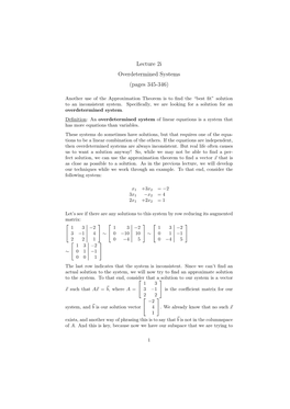 Lecture 2I Overdetermined Systems (Pages 345-346)