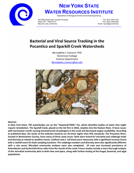 Bacterial and Viral Source Tracking in the Pocantico and Sparkill Creek Watersheds