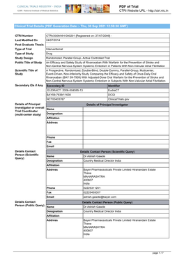 CTRI Trial Data