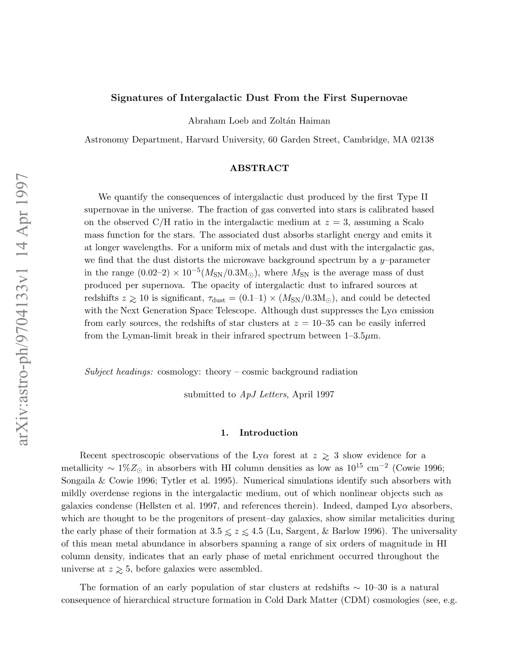 Signatures of Intergalactic Dust from the First Supernovae