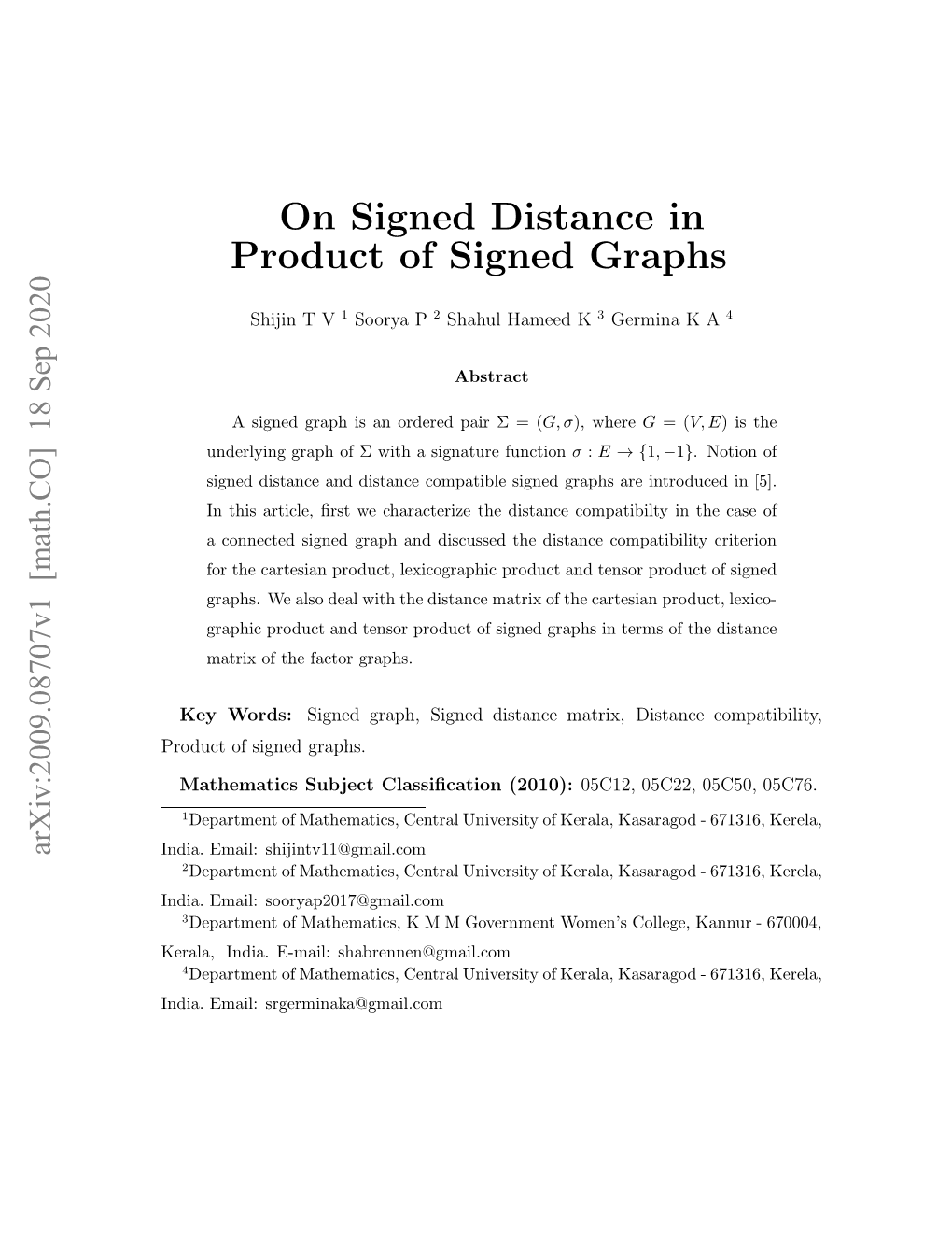 On Signed Distance in Product of Signed Graphs