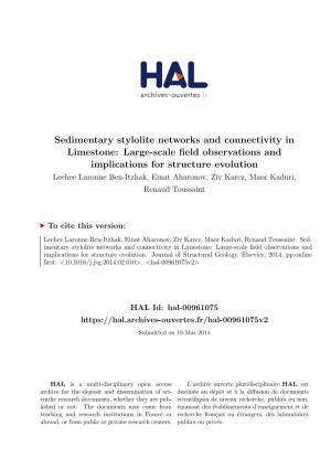 Sedimentary Stylolite Networks and Connectivity in Limestone