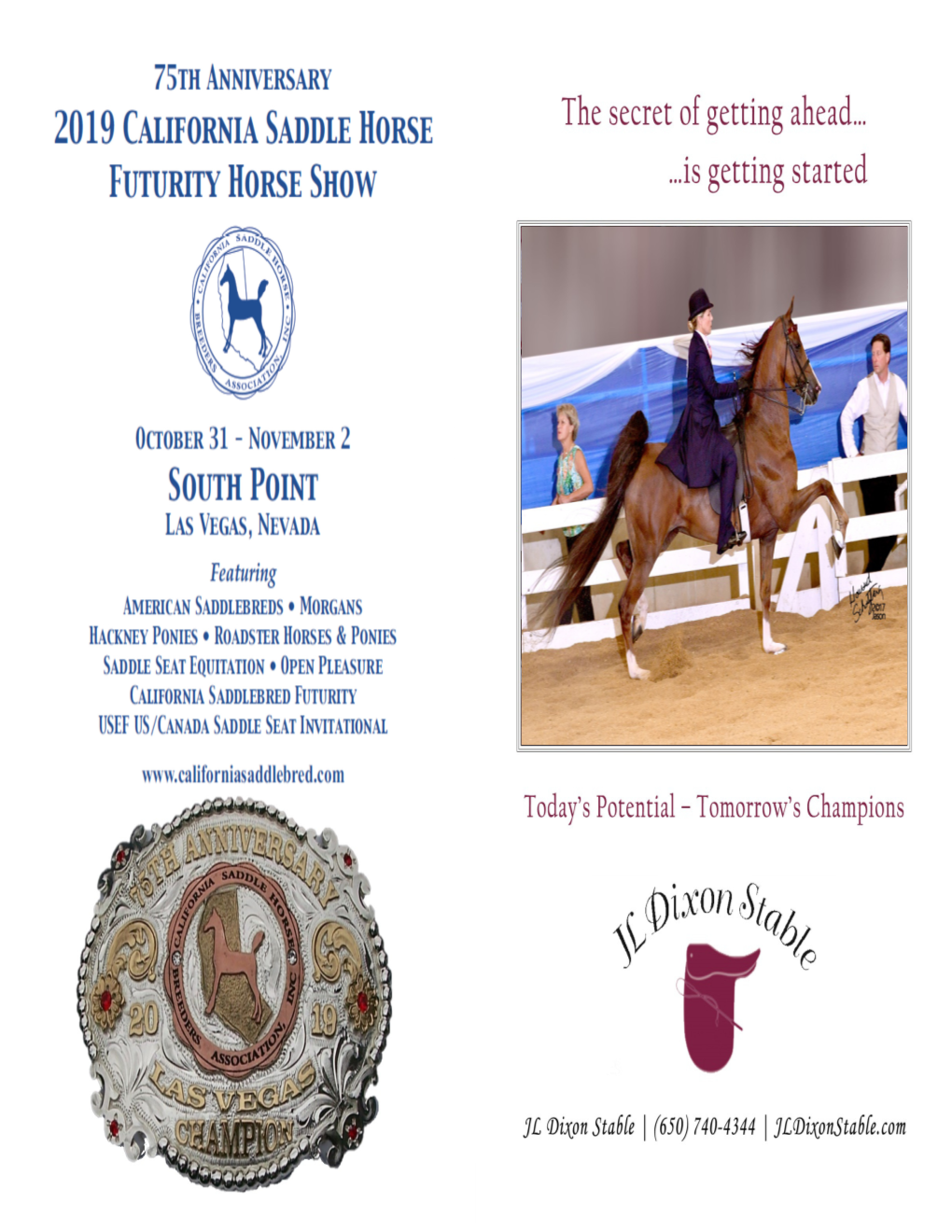 2 Entries Close October 18, 2019 75Th Anniversary 2019 California Saddle Horse Futurity Horse Show