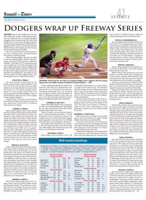Dodgers Wrap up Freeway Series