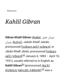 Kahlil Gibran