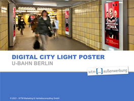 Digital City Light Poster U-Bahn Berlin