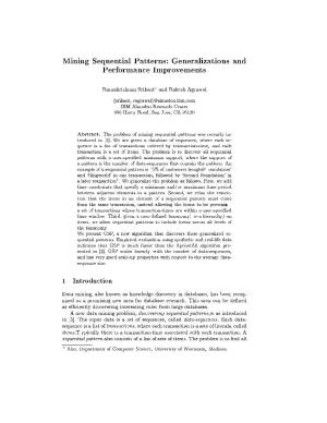Mining Sequential Patterns: Generalizations And