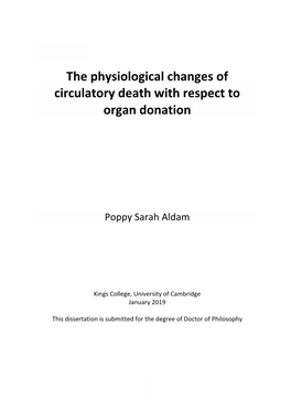 The Physiological Changes of Circulatory Death with Respect to Organ Donation