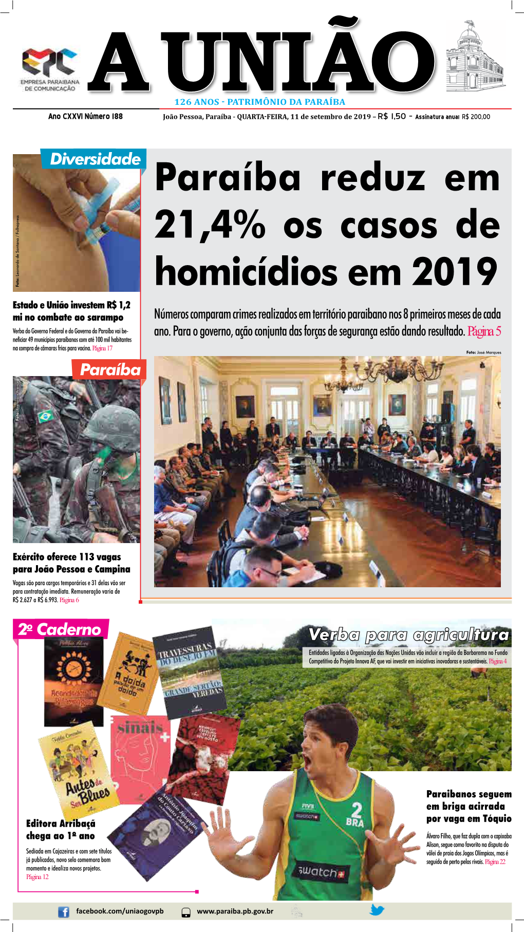 Paraíba Reduz Em 21,4% Os Casos De Homicídios Em 2019