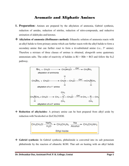 Aromatic and Aliphatic Amines