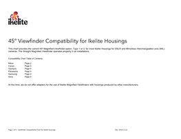 Compatibility Chart Table of Contents