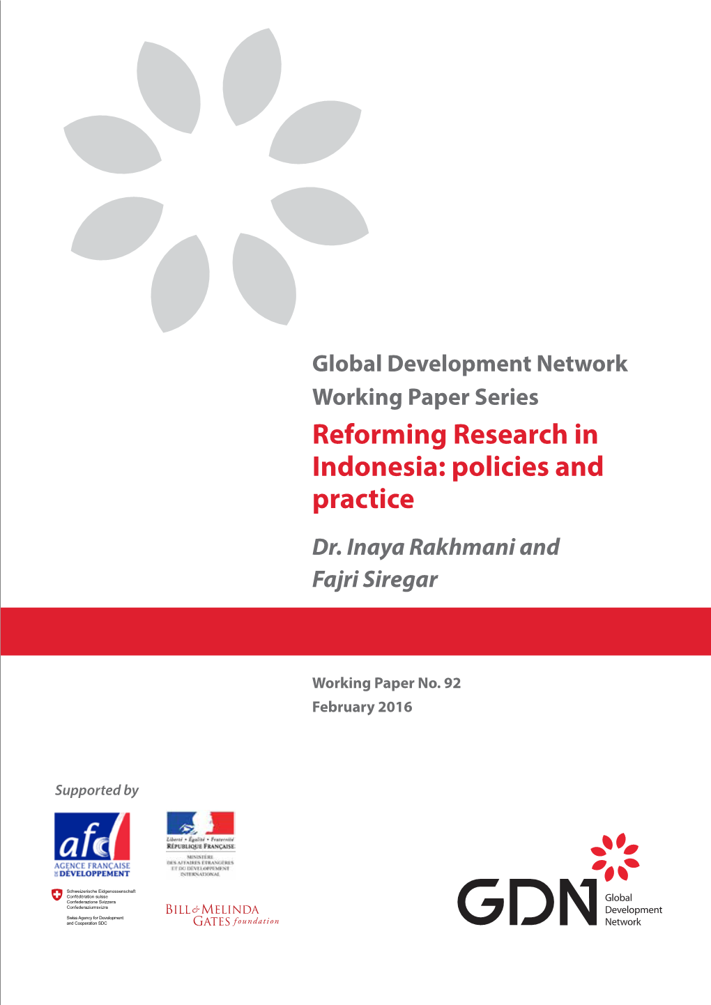 Reforming Research in Indonesia: Policies and Practice Dr
