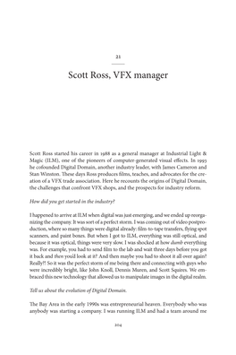 Scott Ross, VFX Manager