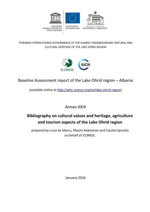 Baseline Assessment Report of the Lake Ohrid Region – Albania Annex