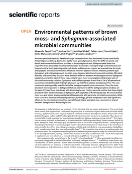 And Sphagnum-Associated Microbial Communities