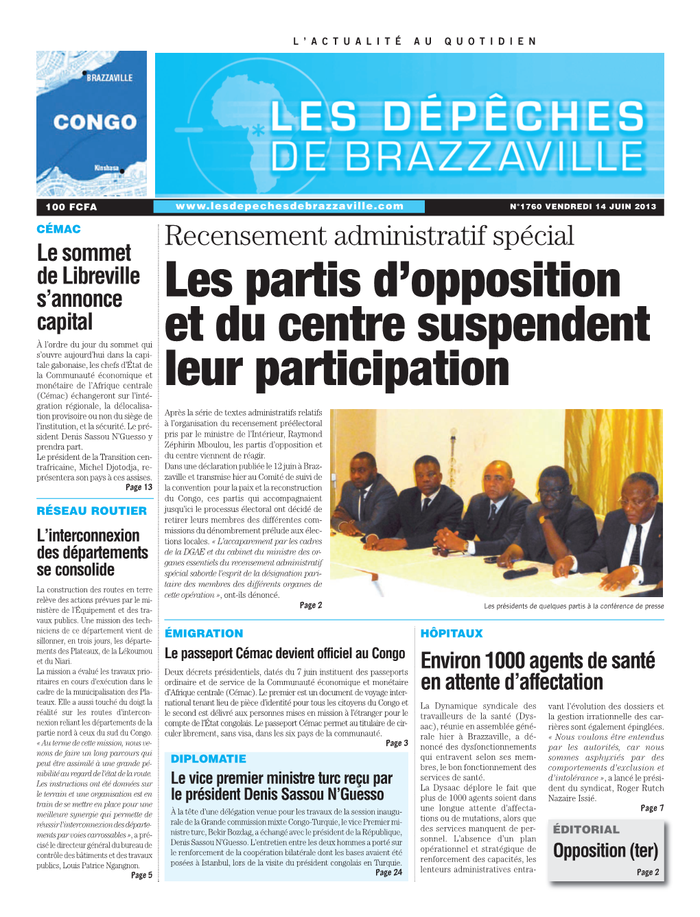 Les Partis D'opposition Et Du Centre Suspendent Leur Participation