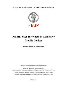 Natural User Interfaces in Games for Mobile Devices