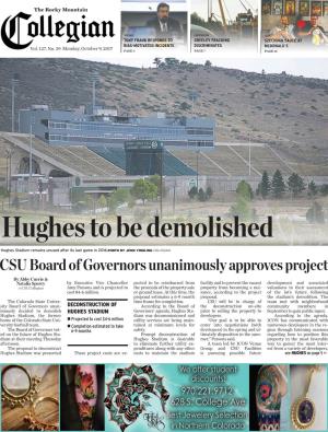 Hughes to Be Demolished Hughes Stadium Remains Unused After Its Last Game in 2016
