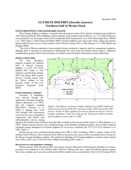 CLYMENE DOLPHIN (Stenella Clymene): Northern Gulf of Mexico Stock