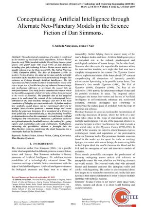 Conceptualizing Artificial Intelligence Through Alternate Neo-Planetary Models in the Science Fiction of Dan Simmons