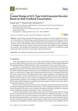 Control Design of LCL Type Grid-Connected Inverter Based on State Feedback Linearization