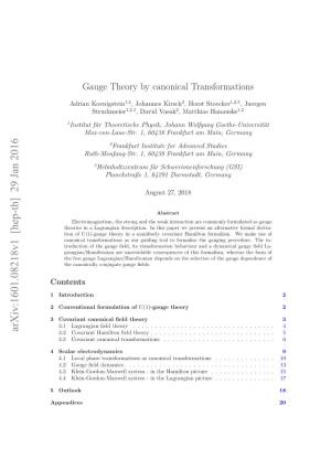 Gauge Theory by Canonical Transformations