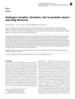 Androgen Receptor: Structure, Role in Prostate Cancer and Drug Discovery