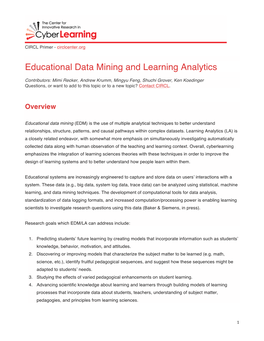 Educational Data Mining and Learning Analytics