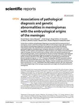 Associations of Pathological Diagnosis and Genetic Abnormalities In