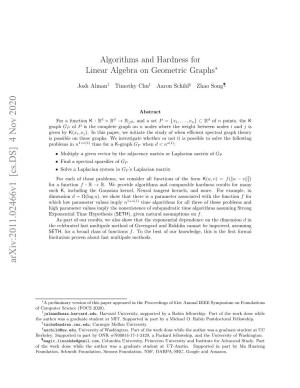 Algorithms and Hardness for Linear Algebra on Geometric Graphs