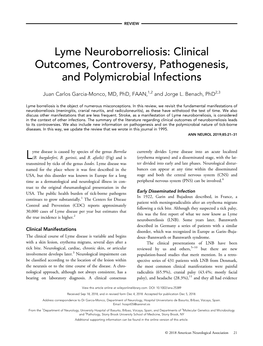 Lyme Neuroborreliosis- Clinical Outcomes, Controversy