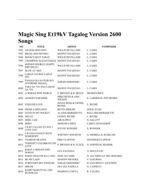 Magic Sing Et19kv Tagalog Version 2600 Songs