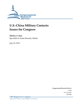 US-China Military Contacts