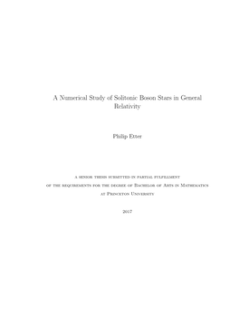 A Numerical Study of Solitonic Boson Stars in General Relativity