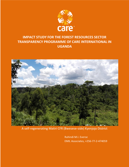 Impact Study for the Forest Resources Sector Transparency Programme of Care International in Uganda