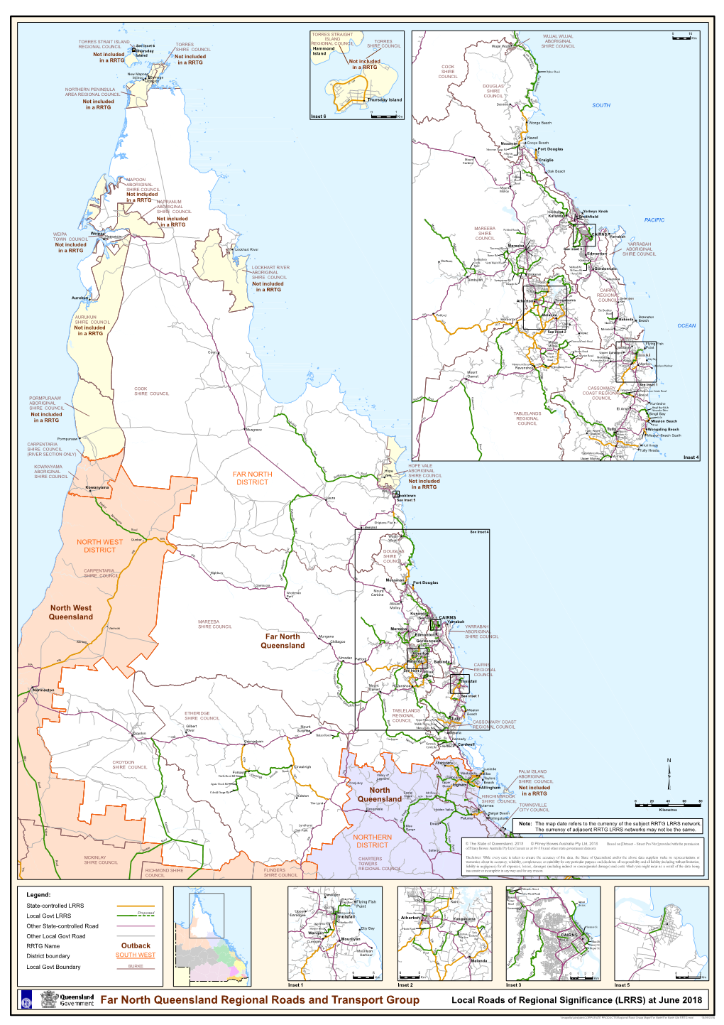 Far North Queensland Regional Roads and Transport Group Local Roads of Regional Significance (LRRS) at June 2018