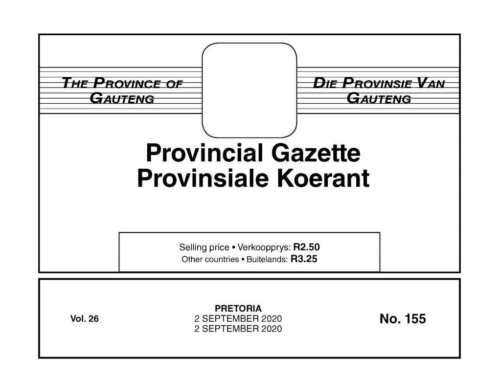 Provincial Gazette Provinsiale Koerant