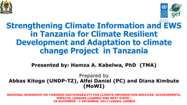9. Tanzania SCIEWS Project Update