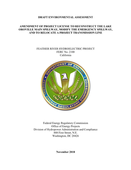 FEATHER RIVER HYDROELECTRIC PROJECT FERC No