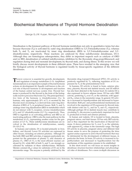 Biochemical Mechanisms of Thyroid Hormone Deiodination