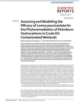 Assessing and Modelling the Efficacy of Lemna Paucicostata for The