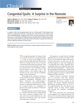 Congenital Epulis: a Surprise in the Neonate