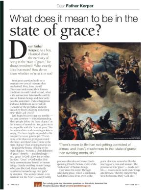 What Does It Mean to Be in the State of Grace?