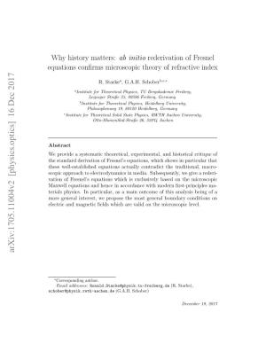 Ab Initio Rederivation of Fresnel Equations Confirms Microscopic