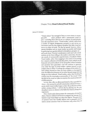 Chapter Thirty Visual Culture/Visual Studies James D. He"Bert