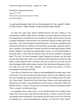 For About Two Years Graz Director Gerhard Brunner Has Been Working on the Reorganization of Berlin's Ballet Scene for the Berlin City Senate