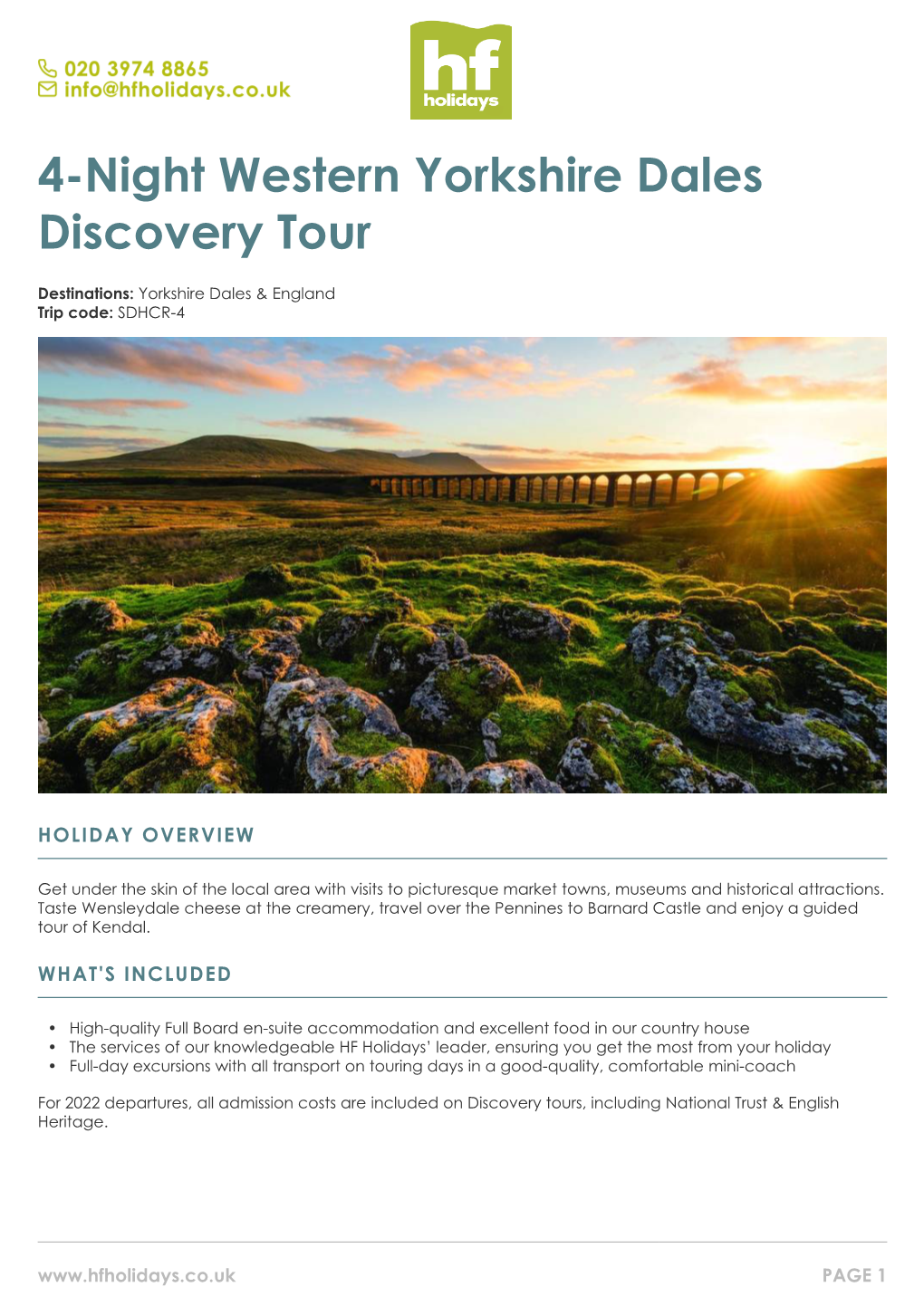 4-Night Western Yorkshire Dales Discovery Tour